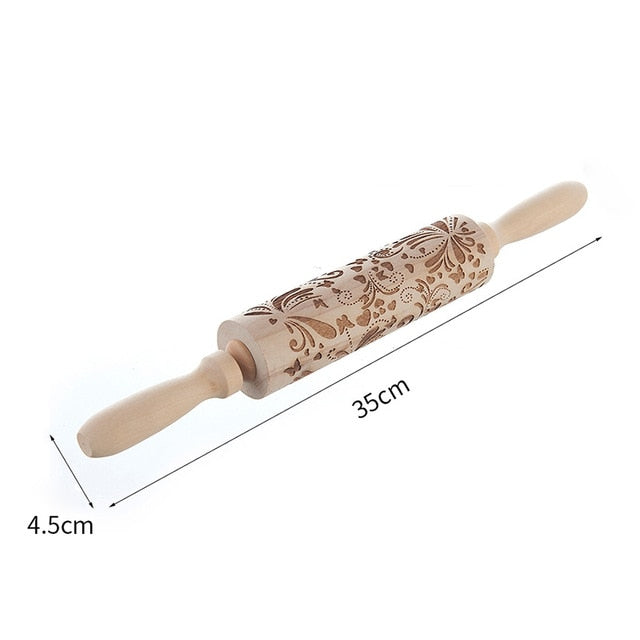 Wooden Print Rolling Home Decorations Tools