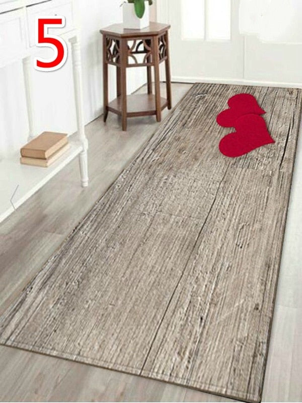 "Home" Printed Wood Pattern Floor Rug