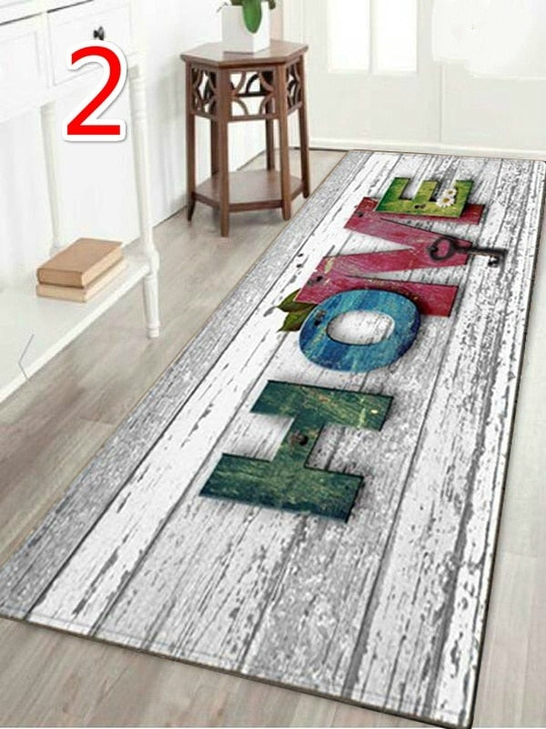 "Home" Printed Wood Pattern Floor Rug