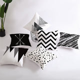 Geometric Cushion Cover Black and White