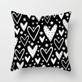 Geometric Cushion Cover Black and White