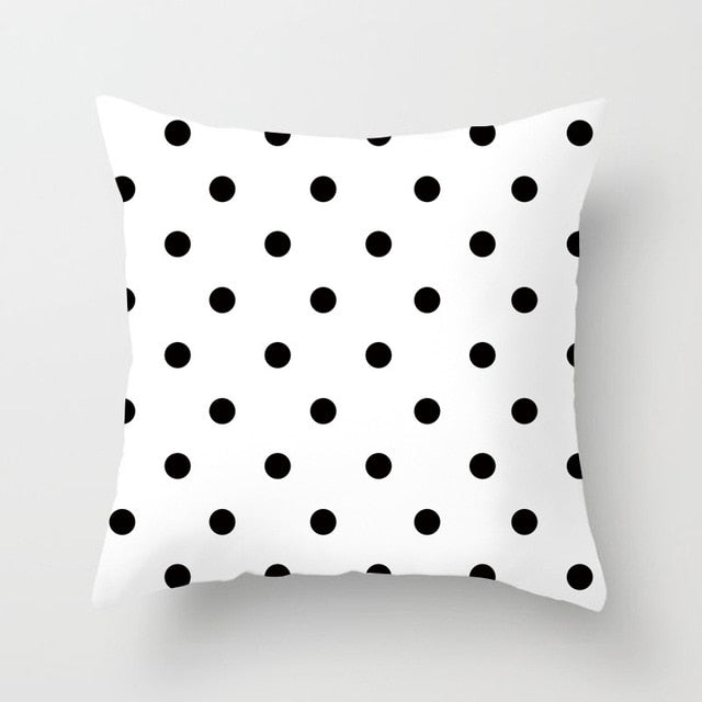 Geometric Cushion Cover Black and White